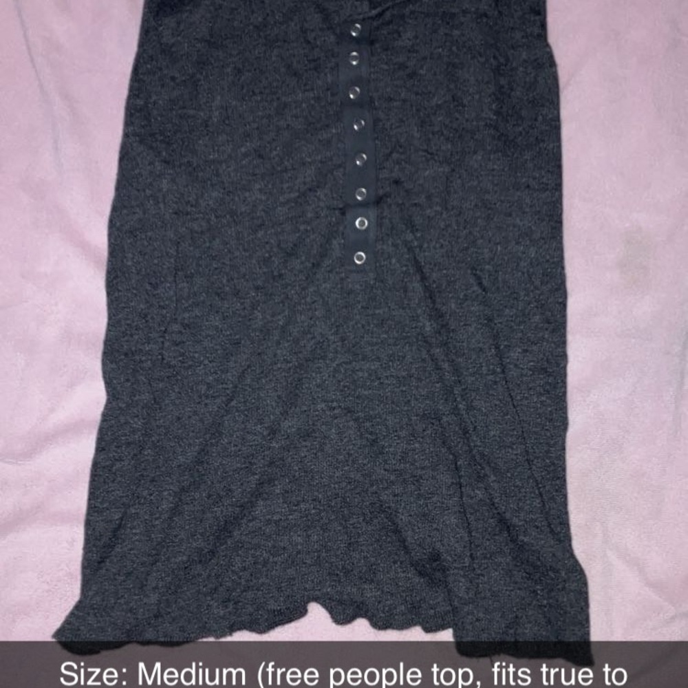 Gray Button-Down Top